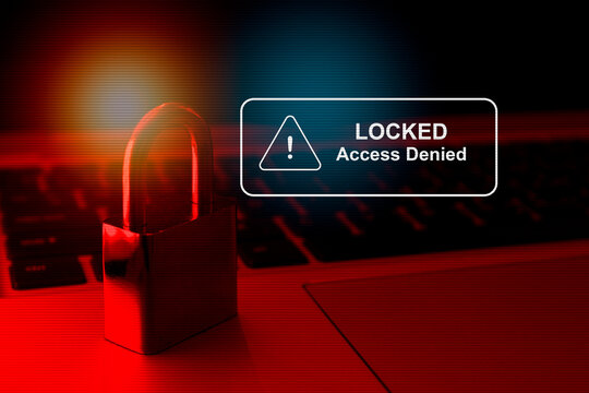 ransomware loked file and folder , access denied alert , cyber crime attack