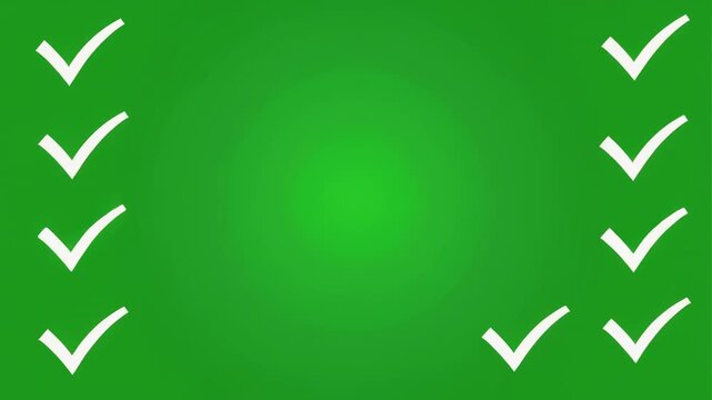 Green Checkmarks Growing Across Gradient Background With Subtle Light Effect For Success Concept