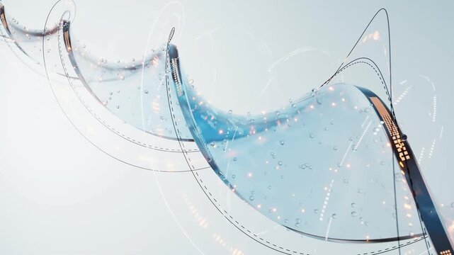Transparent Blue DNA Double Helix Molecular Biotechnology UHD Loop