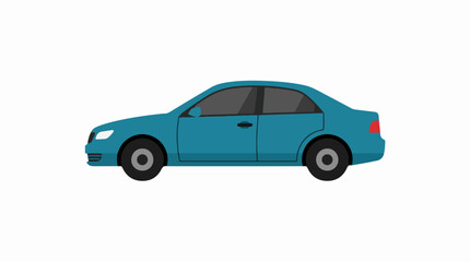 Fototapeta premium vector car, flat design, simple, minimalis, plain white backgroun