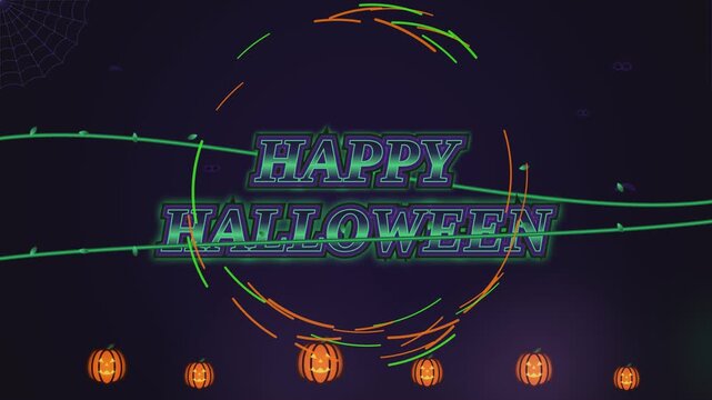 Neon Gothic Halloween Spooky Motion Graphic Seamless Video Loop