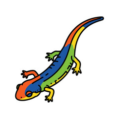 Fototapeta premium Colorful Salamander Illustration Isolated on Transparent Background