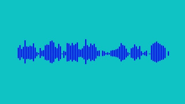 Voice message sound wave icon set, audio waveform, microphone, and voice recording symbols for messaging apps on blue background