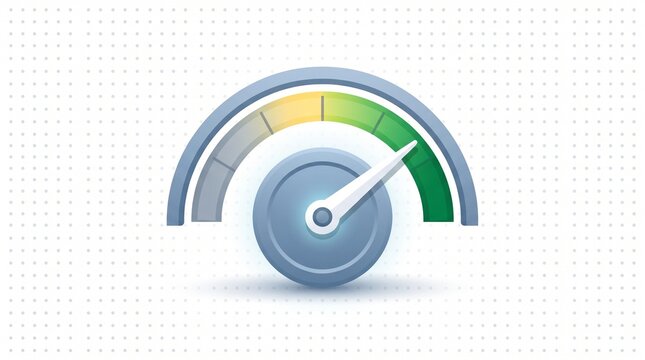 Speedometer gauge indicating high performance and fast speed