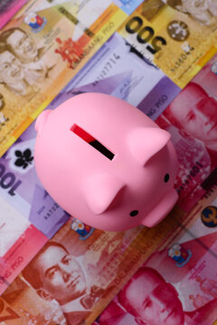A piggy bank as a concept for storing, accumulating, and saving financial resources. A piggy bank