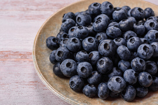Fresh, ripe, and juicy wild blueberries as an ingredient for vegetarian dishes