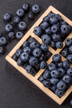 Fresh, ripe, and juicy wild blueberries as an ingredient for vegetarian dishes