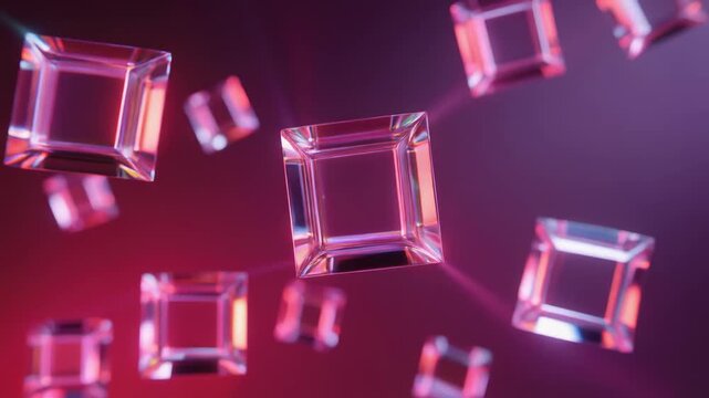 Mesmerizing floating glass circles animation with subtle reflections and glowing light effects