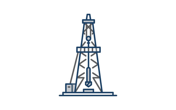 Oil Drilling Rig Vector Illustration