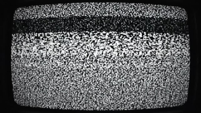 Static noise on vintage CRT television screen