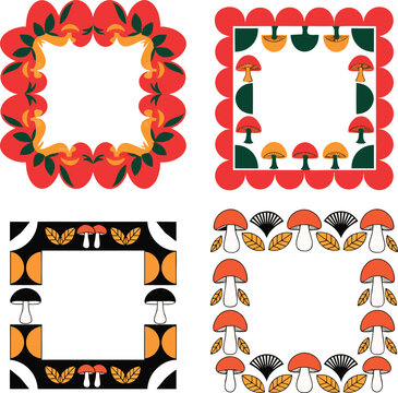 Decorative Floral Border Frame Set