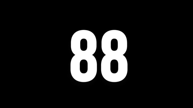 Pixel numeral 88, number eighty eight, alpha channel, alphabet and letters in pixel style with a transparent background