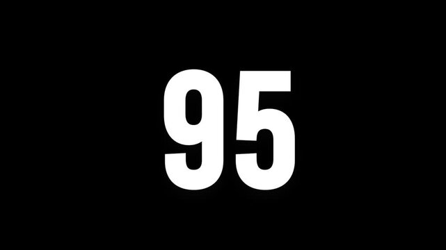 Pixel numeral 95, number ninety five, alpha channel, alphabet and letters in pixel style with a transparent background