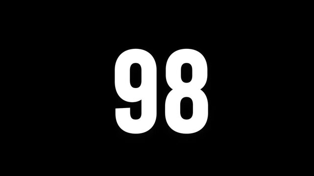 Pixel numeral 98, number ninety eight, alpha channel, alphabet and letters in pixel style with a transparent background