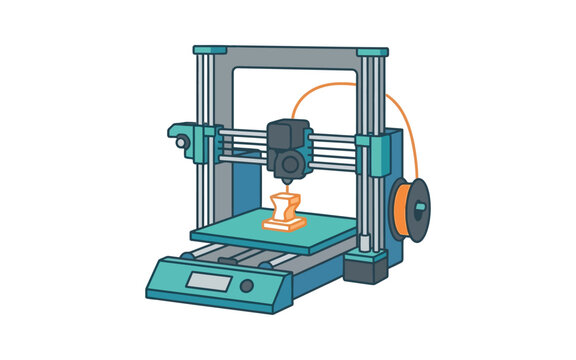 3D Printer Vector Illustration