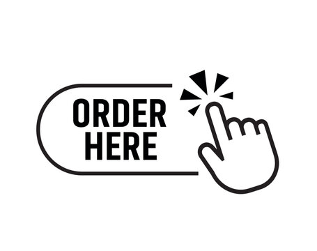 order here sign on whiye background