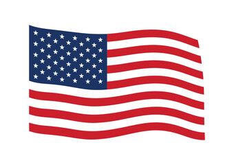 Obraz premium American flag waving vector illustration, United States national flag with stars and stripes, patriotic USA banner for Fourth of July and Memorial Day