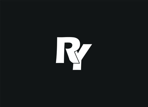 RY Alphabet letters Monogram logo design