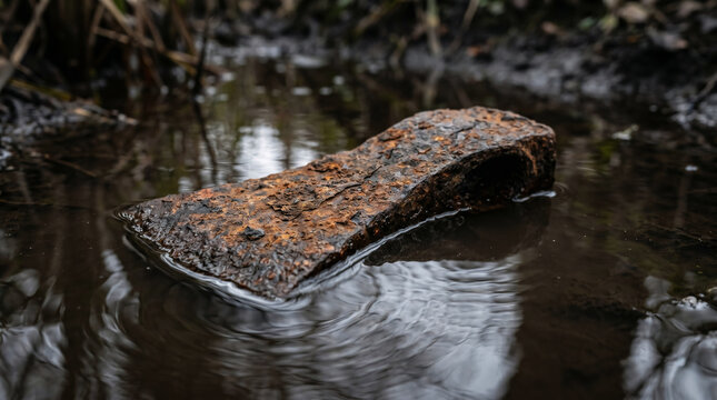 The prophet Elisha miraculously making a heavy iron ax head float to the surface of the muddy Jordan River