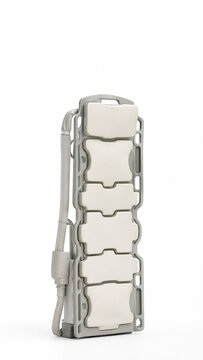 Generative AI MRI spine array coil isolated on white background.