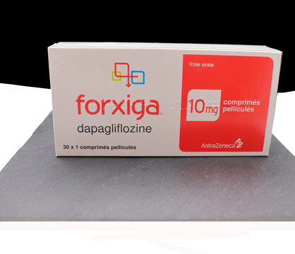 Boite de m&eacute;dicaments Forxiga de chez Astra Z&eacute;n&eacute;ca