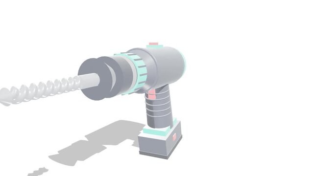 Animated video of a moving handyman's drill