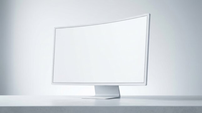 Realistic White Blank HD Monitor Mockup