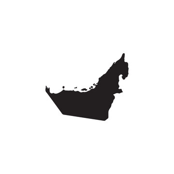 UAE map silhouette icon vector illustration on white background.