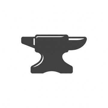 Heavy anvil silhouette vector icon isolated on white background, blacksmith metalwork tool and durability symbol.