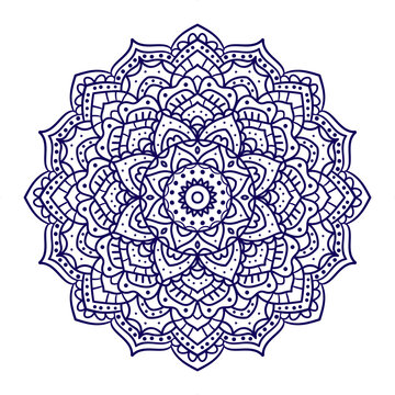 Hand drawn outline mandala coloring page
