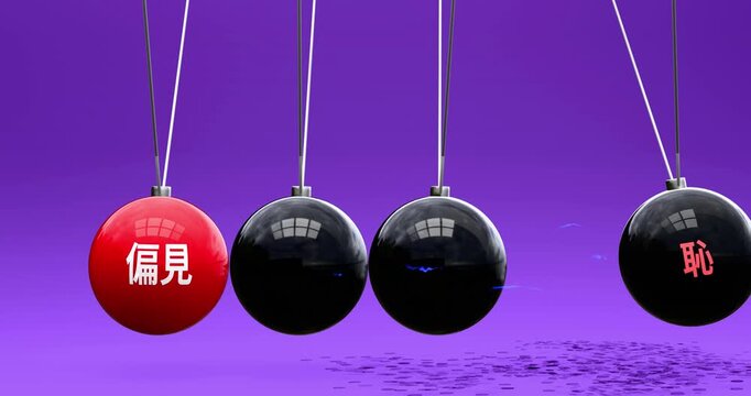 偏見と恥 - ニュートンのゆりかごが示す因果関係。偏見が恥を生み、当事者が声を上げられなくなる。