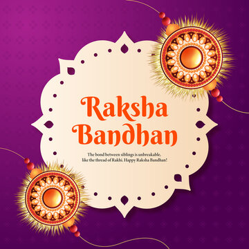 Rakhi thread vector illustration Decorative featuring traditional indian floral patterns and golden accents for the religious festival of raksha bandhan