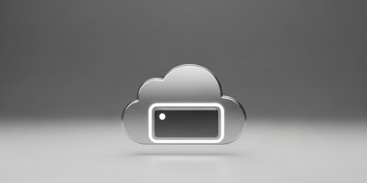 Cloud storage icon with a digital device symbol