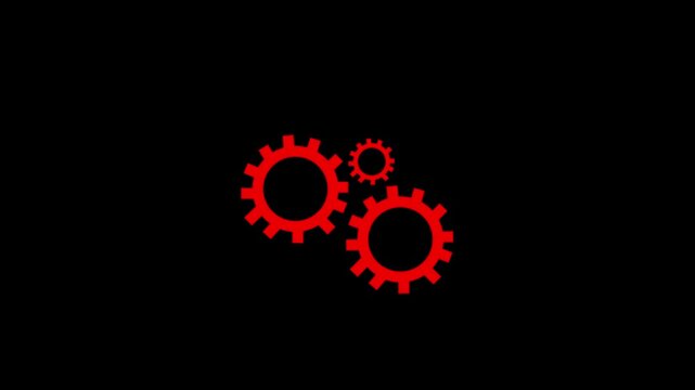 Abstract beautiful turning Black Gears Border Big And Small animation. Technology cog wheel and setting icon white color black background 4K video animation.