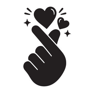 Korean Heart Hand Sign Vector Icon