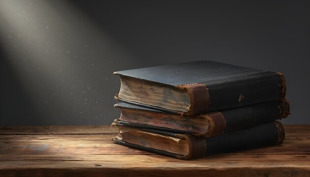 Stack of Heavy Antique Accounting Ledgers and Record Books