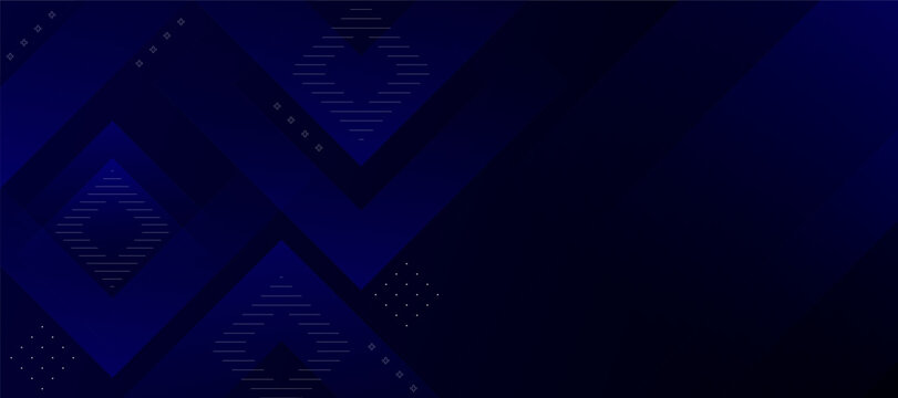 Dark blue geometric background with abstract patterns and gradients, perfect for digital design and branding