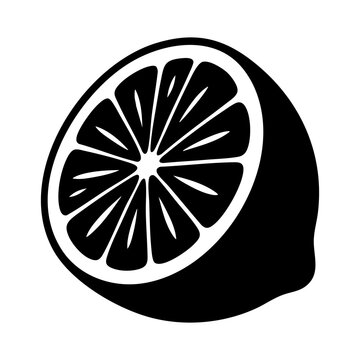 vector silhouette of a cut orange