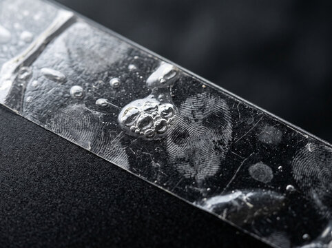 Close Up View Of Metallic Blade Surface With Detailed Micro Texture