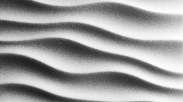 Abstract Wavy Surface With Flowing Ridges and Shadows