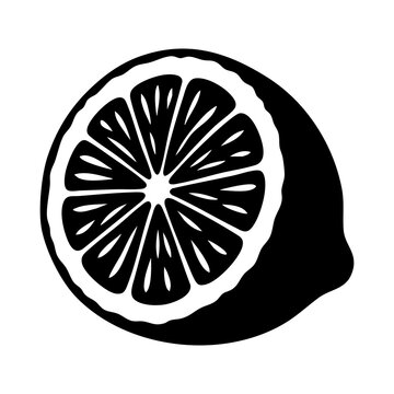 vector silhouette of a cut orange