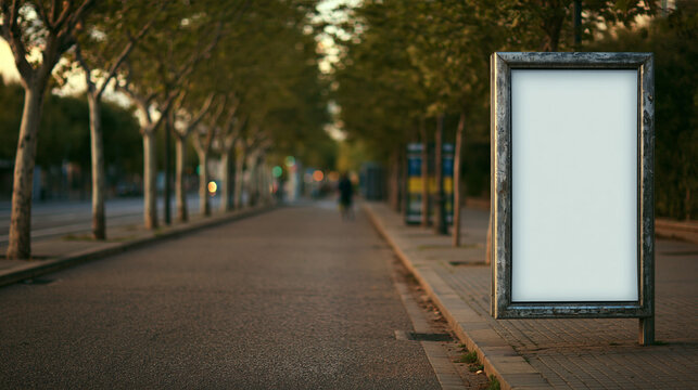 Blank Billboard Advertisement Space Urban Pathway
