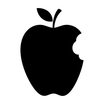 Vector silhouette of a bitten apple