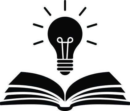 Open Book Radiant Lightbulb Idea Vector Icon
