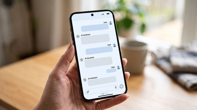 AI chatbot conversation interface on smartphone