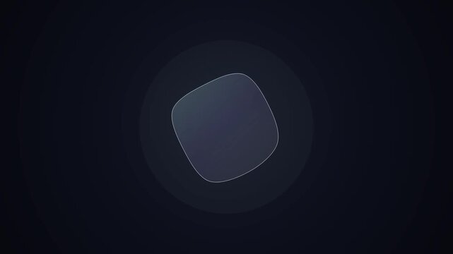 Abstract Glowing Rounded Square Element on Dark Background for Minimalist User Interface and Technology Design