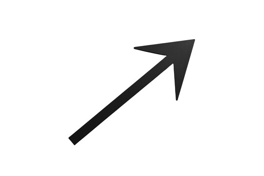 Long narrow black arrow pointing up and right