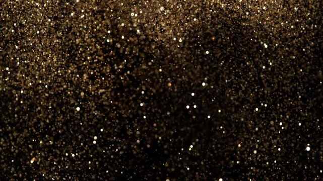 Super Slow Motion Shot of Glittering Golden Background at 1000fps.