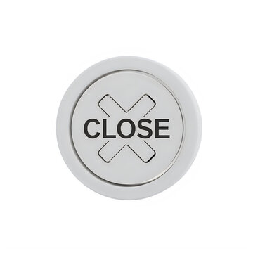 3D Rendered Close Command Button X Mark Interface Element