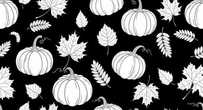 Autumn's Echo in Ink: A Monochrome Harvest